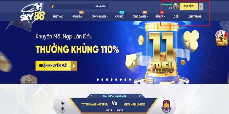 Nạp tiền Sky88