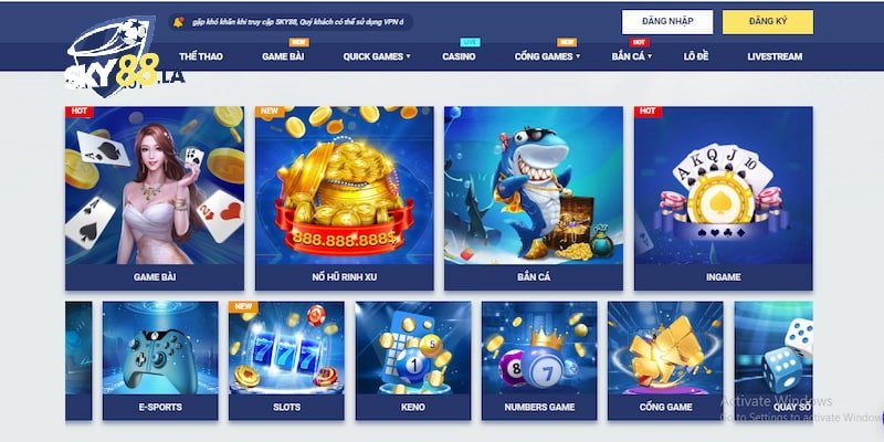 SKY88 có uy tín không - Kho trò chơi hấp dẫn