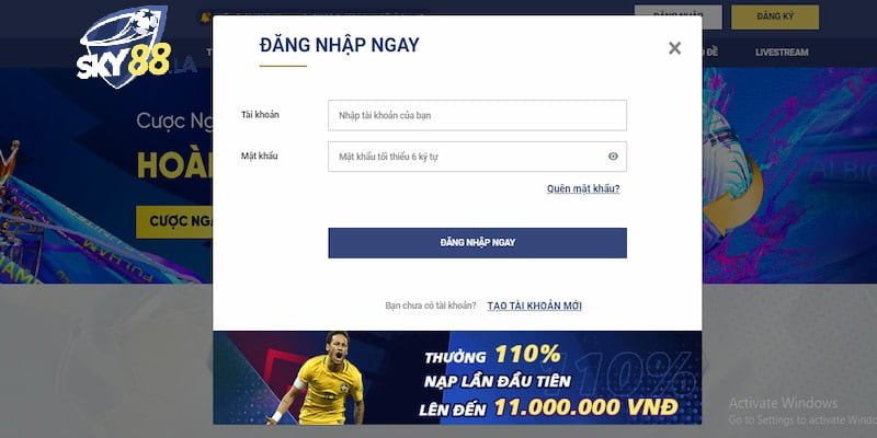 Việc đăng nhập SKY88 rất đơn giản, nhanh chóng